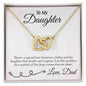 To My Daughter - Father's And Daughter's Love - Interlocking Hearts Necklace