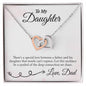 To My Daughter - Father's And Daughter's Love - Interlocking Hearts Necklace