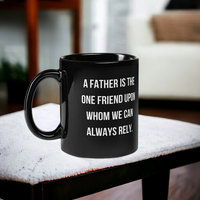 A Father Black Glossy Mug