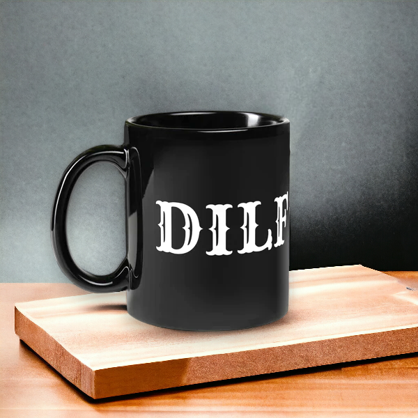 DILF Black Glossy Mug