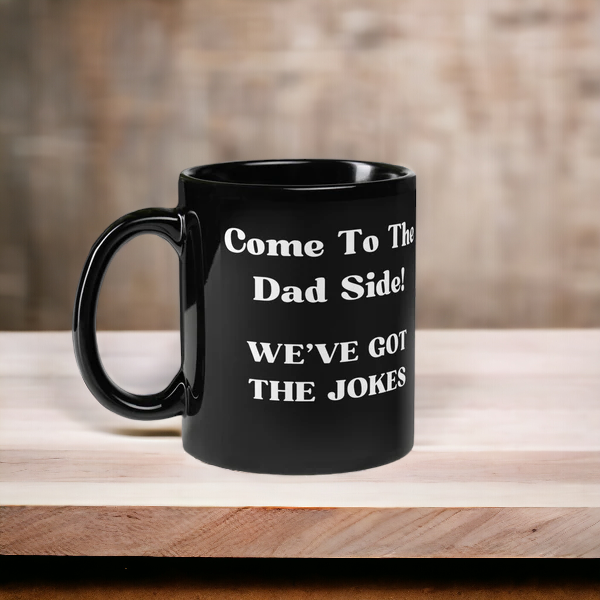 The Dad Side Black Glossy Mug