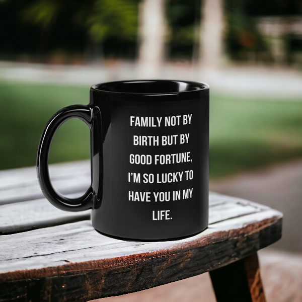 Family By Fortune Black Glossy Mug