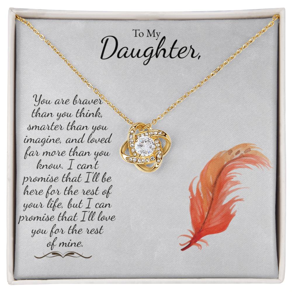 To My Daughter - Love More Than You Know - Love Knot Necklace