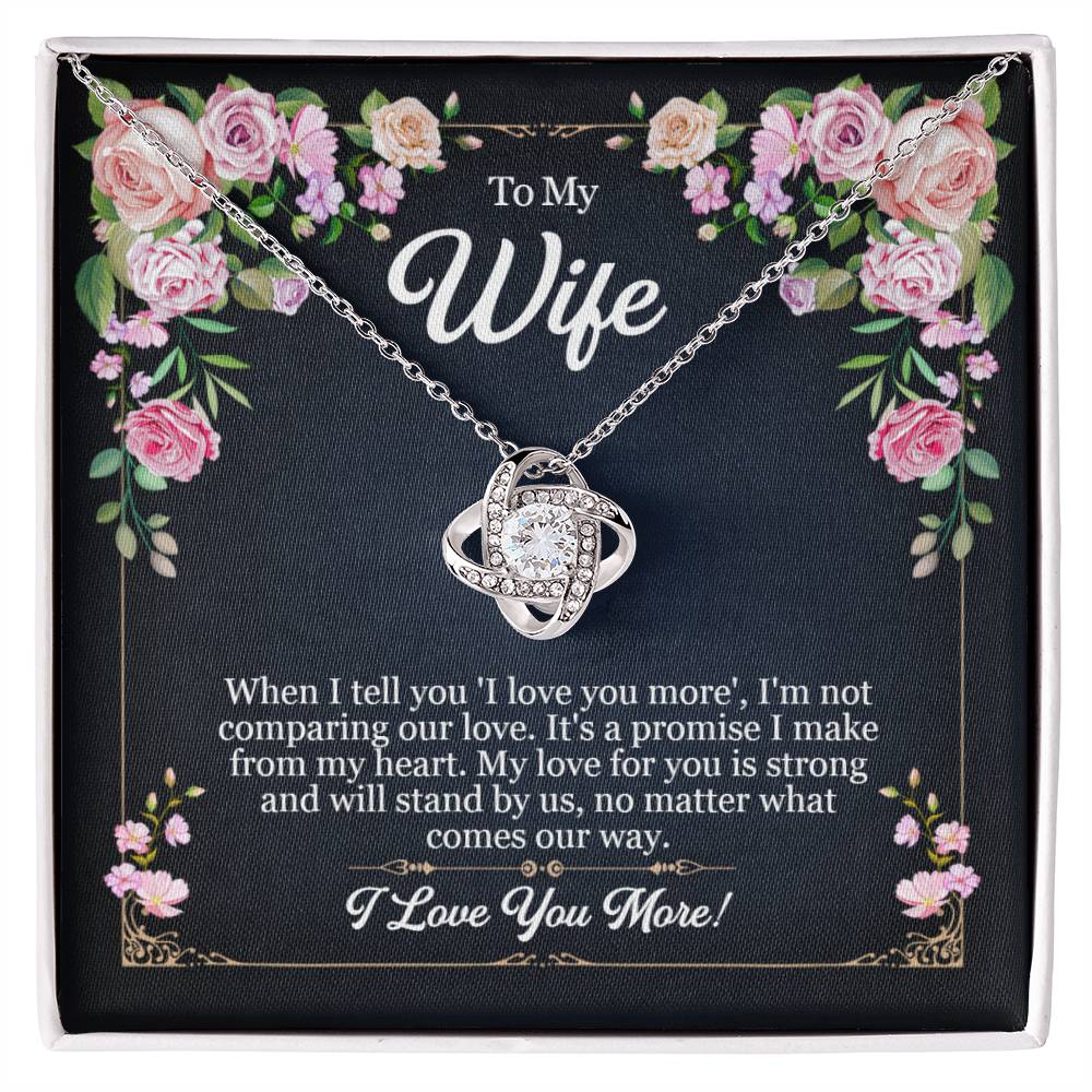 To My Wife - Love You More - Love Knot Necklace