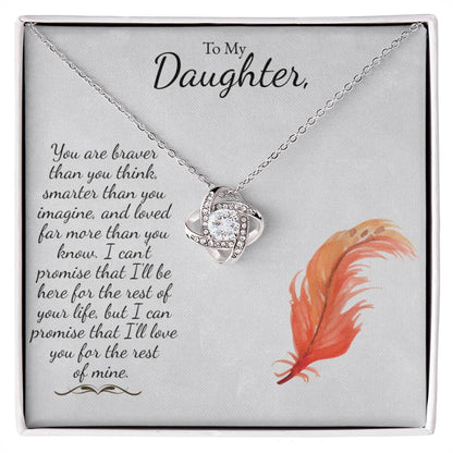 To My Daughter - Love More Than You Know - Love Knot Necklace