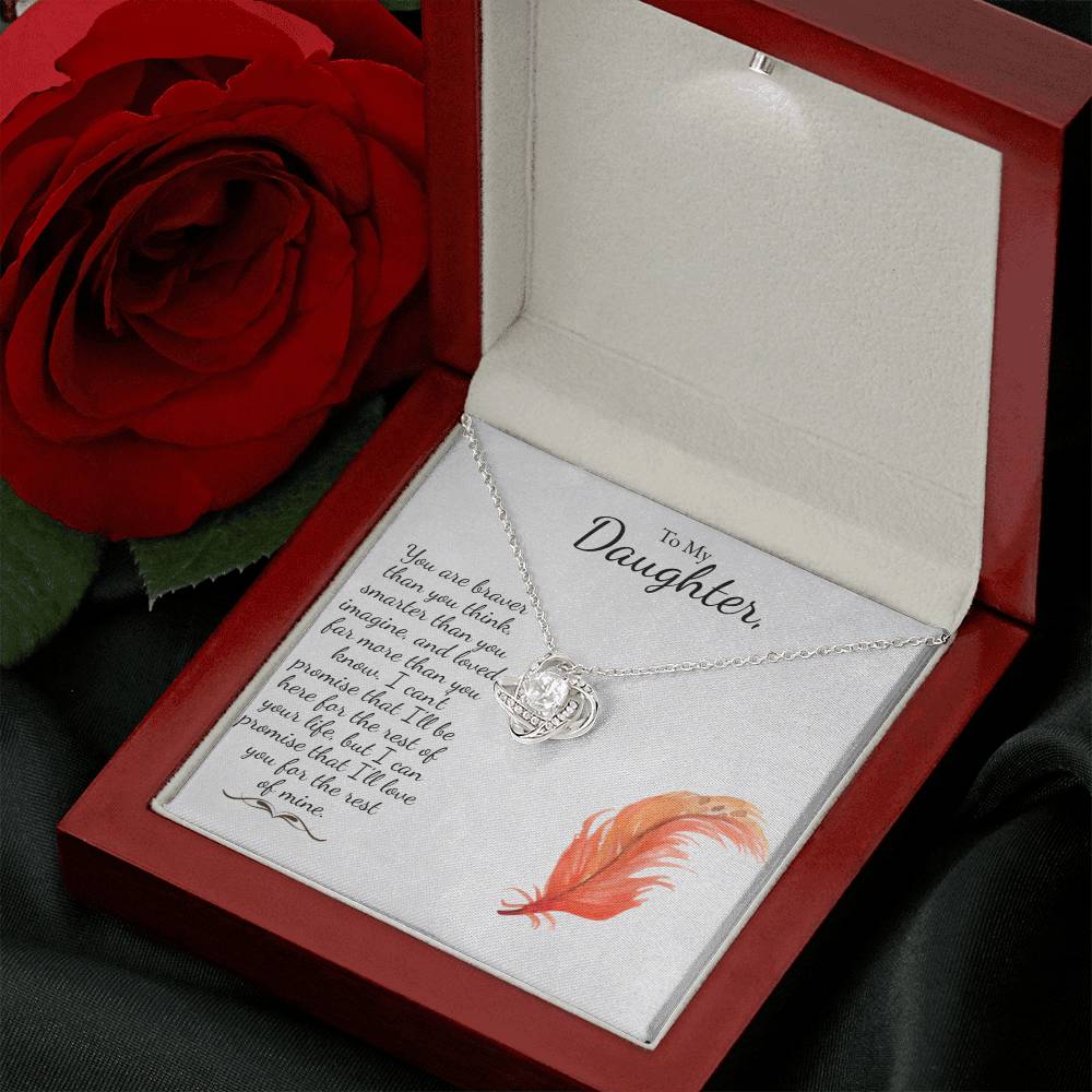 To My Daughter - Love More Than You Know - Love Knot Necklace