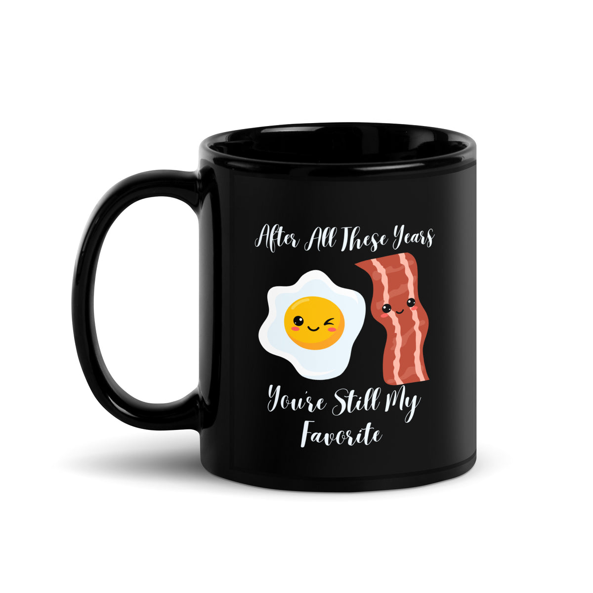 The Egg To My Bacon Black Glossy Mug