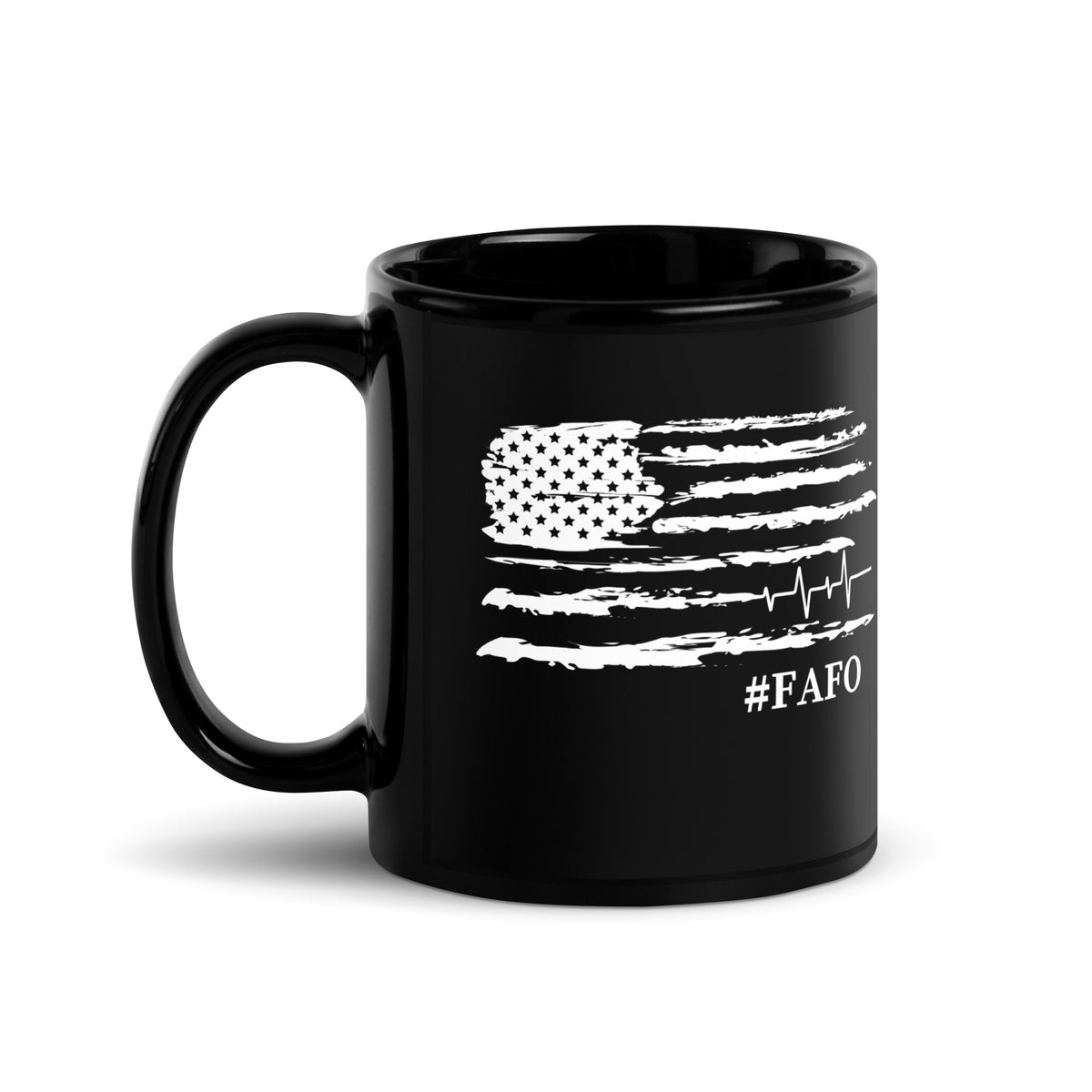 FAFO Black Glossy Mug