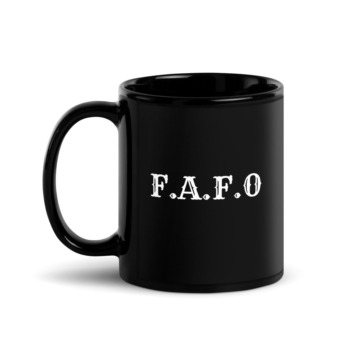 FAFO Solid Black Glossy Mug