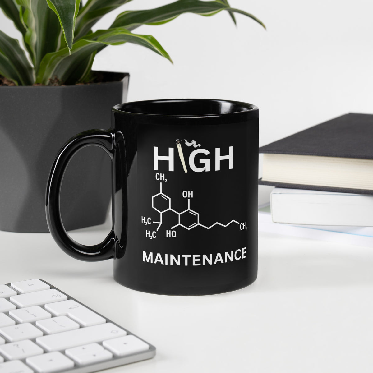 High Maintenance Black Glossy Mug