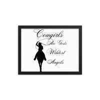 Load image into Gallery viewer, Cowgirls Are Gods Wildest Angels Framed Photo Paper Poster
