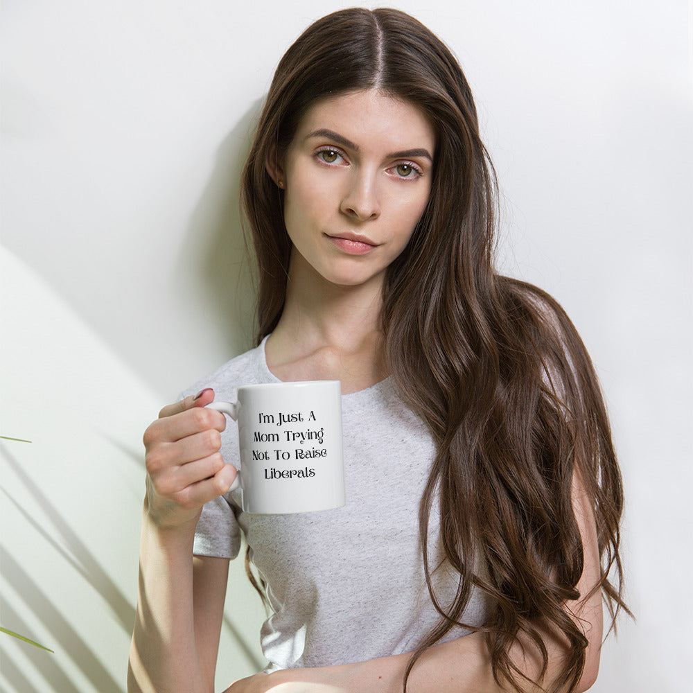 Trying To Not Make Liberals White Glossy Mug