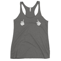 Load image into Gallery viewer, Skeleton Middle Finger Women&#39;s Racerback Tank

