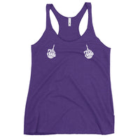 Load image into Gallery viewer, Skeleton Middle Finger Women&#39;s Racerback Tank
