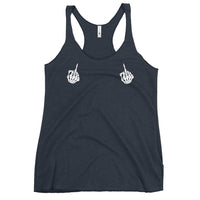 Load image into Gallery viewer, Skeleton Middle Finger Women&#39;s Racerback Tank
