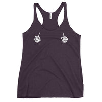 Load image into Gallery viewer, Skeleton Middle Finger Women&#39;s Racerback Tank
