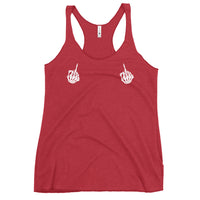 Load image into Gallery viewer, Skeleton Middle Finger Women&#39;s Racerback Tank

