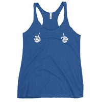 Load image into Gallery viewer, Skeleton Middle Finger Women&#39;s Racerback Tank
