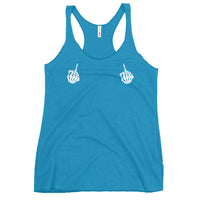 Load image into Gallery viewer, Skeleton Middle Finger Women&#39;s Racerback Tank
